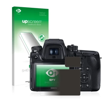 Parte frontale di una confezione del prodotto con il logo del marchio upscreen. Accanto è raffigurato il dispositivo Samsung N