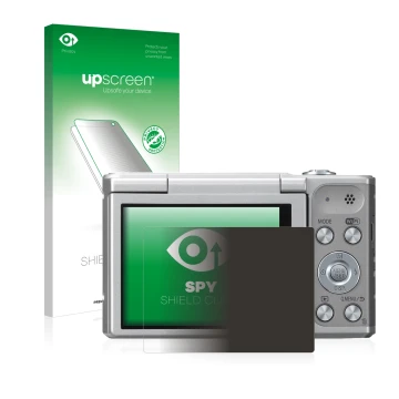 Parte frontale di una confezione del prodotto con il logo del marchio upscreen. Accanto è raffigurato il dispositivo Panasonic