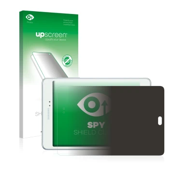 Parte frontale di una confezione del prodotto con il logo del marchio upscreen. Accanto è raffigurato il dispositivo Samsung G