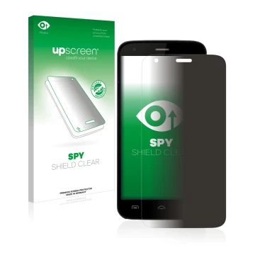 Parte frontale di una confezione del prodotto con il logo del marchio upscreen. Accanto è raffigurato il dispositivo Doogee Va