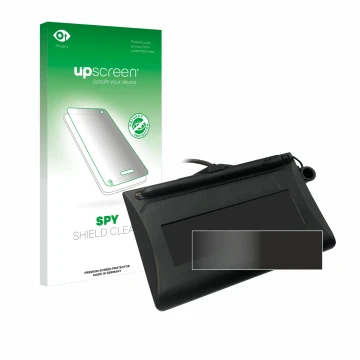 Parte frontale di una confezione del prodotto con il logo del marchio upscreen. Accanto è raffigurato il dispositivo Topaz T-L