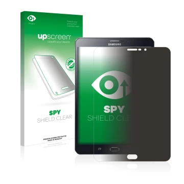 Parte frontale di una confezione del prodotto con il logo del marchio upscreen. Accanto è raffigurato il dispositivo Samsung G