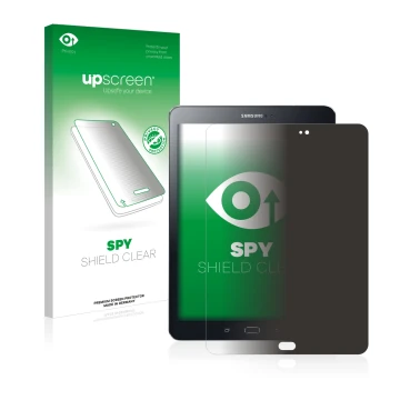 Parte frontale di una confezione del prodotto con il logo del marchio upscreen. Accanto è raffigurato il dispositivo Samsung G