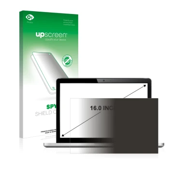Parte frontale di una confezione del prodotto con il logo del marchio upscreen. Accanto è raffigurato il dispositivo con la re
