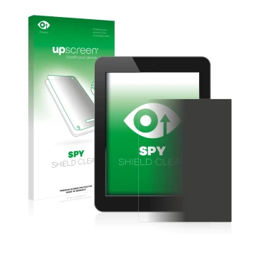 Parte frontale di una confezione del prodotto con il logo del marchio upscreen. Accanto è raffigurato il dispositivo con la re