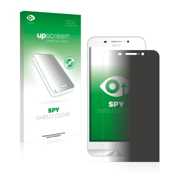 Parte frontale di una confezione del prodotto con il logo del marchio upscreen. Accanto è raffigurato il dispositivo ASUS ZenF