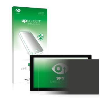 Parte frontale di una confezione del prodotto con il logo del marchio upscreen. Accanto è raffigurato il dispositivo Blaupunkt