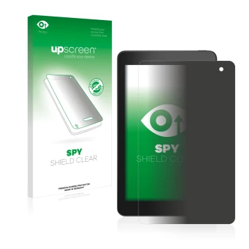 Parte frontale di una confezione del prodotto con il logo del marchio upscreen. Accanto è raffigurato il dispositivo Dell Venu