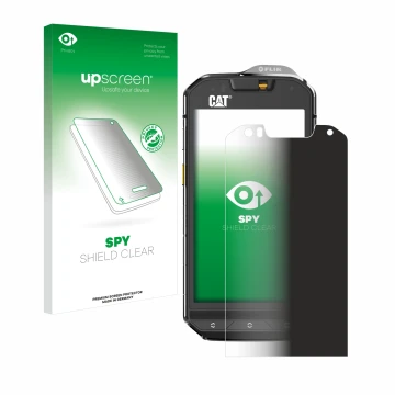 Parte frontale di una confezione del prodotto con il logo del marchio upscreen. Accanto è raffigurato il dispositivo Caterpill