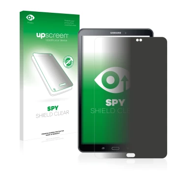 Parte frontale di una confezione del prodotto con il logo del marchio upscreen. Accanto è raffigurato il dispositivo Samsung G
