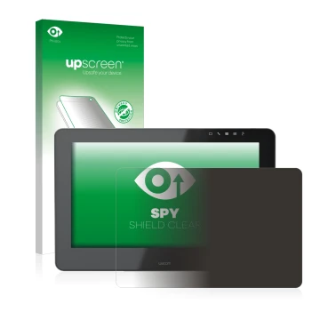 Parte frontale di una confezione del prodotto con il logo del marchio upscreen. Accanto è raffigurato il dispositivo Wacom Cin