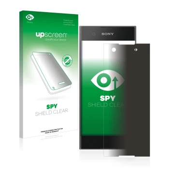 Parte frontale di una confezione del prodotto con il logo del marchio upscreen. Accanto è raffigurato il dispositivo Sony Xper