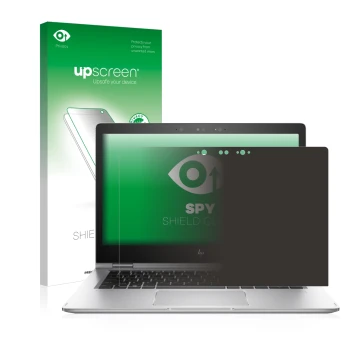 Parte frontale di una confezione del prodotto con il logo del marchio upscreen. Accanto è raffigurato il dispositivo HP EliteB
