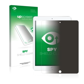 Parte frontale di una confezione del prodotto con il logo del marchio upscreen. Accanto è raffigurato il dispositivo Apple iPa