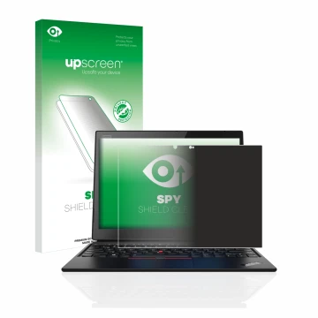 Parte frontale di una confezione del prodotto con il logo del marchio upscreen. Accanto è raffigurato il dispositivo Lenovo Th