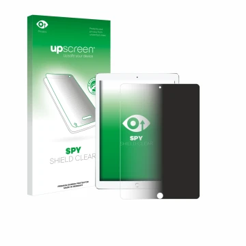 Parte frontale di una confezione del prodotto con il logo del marchio upscreen. Accanto è raffigurato il dispositivo Apple iPa