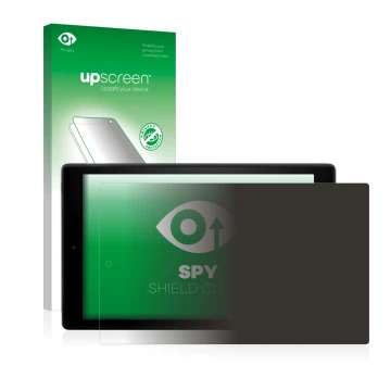 Parte frontale di una confezione del prodotto con il logo del marchio upscreen. Accanto è raffigurato il dispositivo Amazon Fi