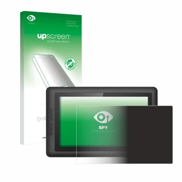Parte frontale di una confezione del prodotto con il logo del marchio upscreen. Accanto è raffigurato il dispositivo XP-Pen Ar