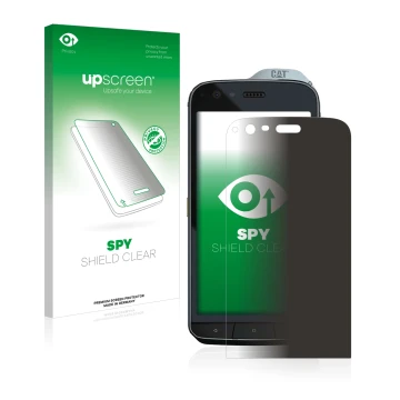 Parte frontale di una confezione del prodotto con il logo del marchio upscreen. Accanto è raffigurato il dispositivo Caterpill