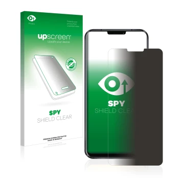 Parte frontale di una confezione del prodotto con il logo del marchio upscreen. Accanto è raffigurato il dispositivo ASUS ZenF
