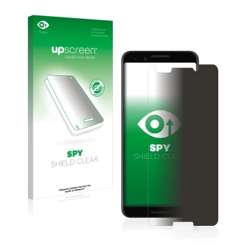 Parte frontale di una confezione del prodotto con il logo del marchio upscreen. Accanto è raffigurato il dispositivo Google Pi