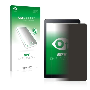 Parte frontale di una confezione del prodotto con il logo del marchio upscreen. Accanto è raffigurato il dispositivo Samsung G