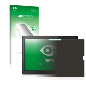 Parte frontale di una confezione del prodotto con il logo del marchio upscreen. Accanto è raffigurato il dispositivo Lenovo Th