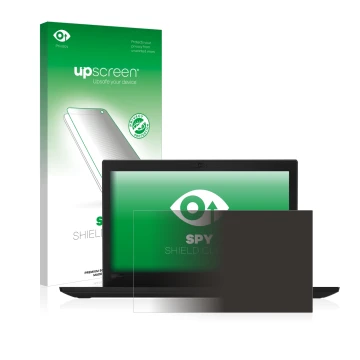 Parte frontale di una confezione del prodotto con il logo del marchio upscreen. Accanto è raffigurato il dispositivo Lenovo Th