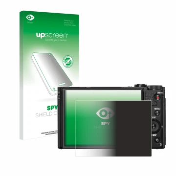 Parte frontale di una confezione del prodotto con il logo del marchio upscreen. Accanto è raffigurato il dispositivo Sony Cybe