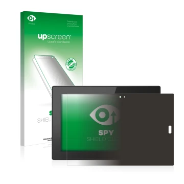 Parte frontale di una confezione del prodotto con il logo del marchio upscreen. Accanto è raffigurato il dispositivo Lenovo Ta