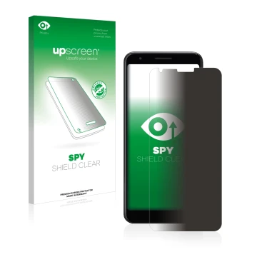 Parte frontale di una confezione del prodotto con il logo del marchio upscreen. Accanto è raffigurato il dispositivo Google Pi