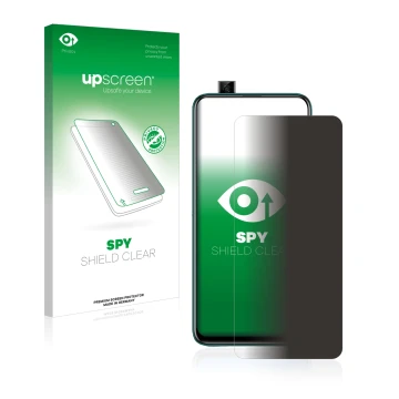 Parte frontale di una confezione del prodotto con il logo del marchio upscreen. Accanto è raffigurato il dispositivo Huawei P 