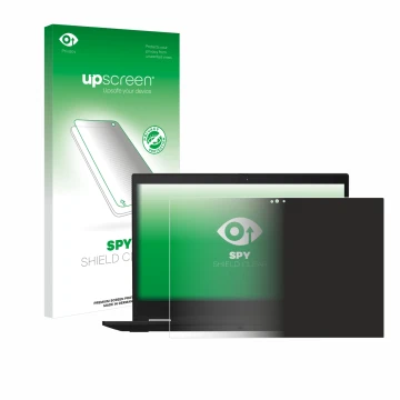 Parte frontale di una confezione del prodotto con il logo del marchio upscreen. Accanto è raffigurato il dispositivo Lenovo Th