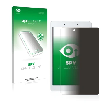 Parte frontale di una confezione del prodotto con il logo del marchio upscreen. Accanto è raffigurato il dispositivo Samsung G