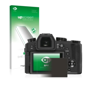 Parte frontale di una confezione del prodotto con il logo del marchio upscreen. Accanto è raffigurato il dispositivo Leica V-L