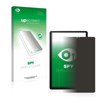 Parte frontale di una confezione del prodotto con il logo del marchio upscreen. Accanto è raffigurato il dispositivo Samsung G