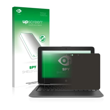 Parte frontale di una confezione del prodotto con il logo del marchio upscreen. Accanto è raffigurato il dispositivo HP ProBoo