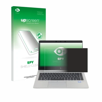 Parte frontale di una confezione del prodotto con il logo del marchio upscreen. Accanto è raffigurato il dispositivo HP EliteB