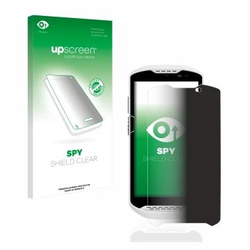 Parte frontale di una confezione del prodotto con il logo del marchio upscreen. Accanto è raffigurato il dispositivo Zebra TC5