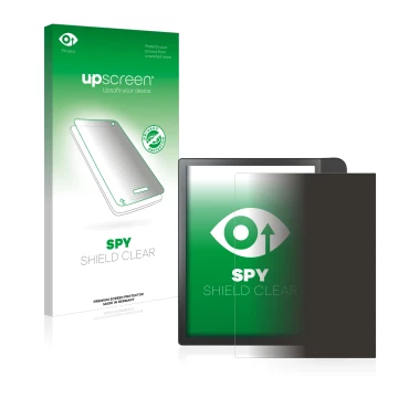 Parte frontale di una confezione del prodotto con il logo del marchio upscreen. Accanto è raffigurato il dispositivo Tolino Ep