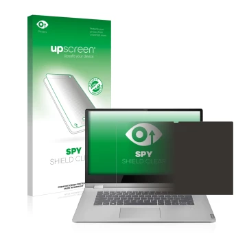 Parte frontale di una confezione del prodotto con il logo del marchio upscreen. Accanto è raffigurato il dispositivo Lenovo Id