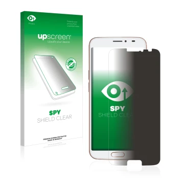 Parte frontale di una confezione del prodotto con il logo del marchio upscreen. Accanto è raffigurato il dispositivo Doro 8080