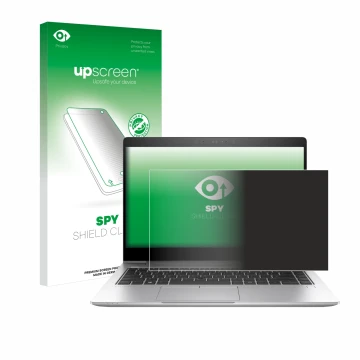 Parte frontale di una confezione del prodotto con il logo del marchio upscreen. Accanto è raffigurato il dispositivo HP EliteB