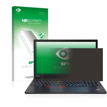 Parte frontale di una confezione del prodotto con il logo del marchio upscreen. Accanto è raffigurato il dispositivo Lenovo Th