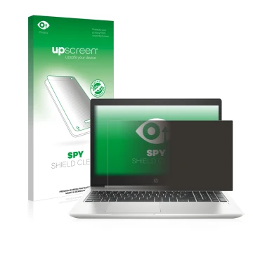 Parte frontale di una confezione del prodotto con il logo del marchio upscreen. Accanto è raffigurato il dispositivo HP ProBoo