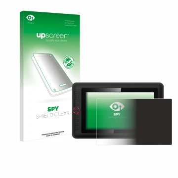 Parte frontale di una confezione del prodotto con il logo del marchio upscreen. Accanto è raffigurato il dispositivo XP-Pen Ar