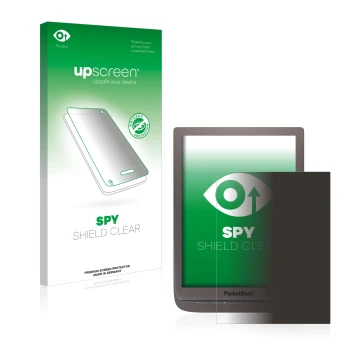 Parte frontale di una confezione del prodotto con il logo del marchio upscreen. Accanto è raffigurato il dispositivo PocketBoo
