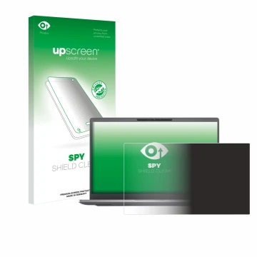 Parte frontale di una confezione del prodotto con il logo del marchio upscreen. Accanto è raffigurato il dispositivo Dell Lati