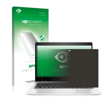 Parte frontale di una confezione del prodotto con il logo del marchio upscreen. Accanto è raffigurato il dispositivo HP EliteB