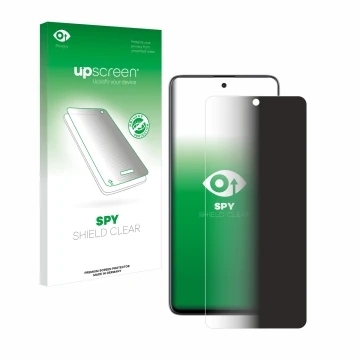 Parte frontale di una confezione del prodotto con il logo del marchio upscreen. Accanto è raffigurato il dispositivo Samsung G